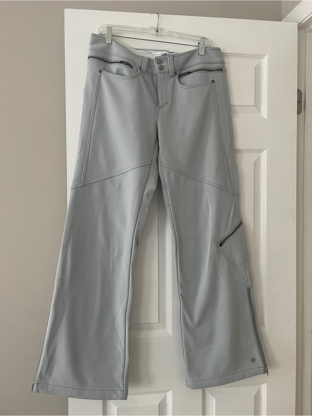 Athleta Light Gray Boot-Cut Softshell Ski Pants